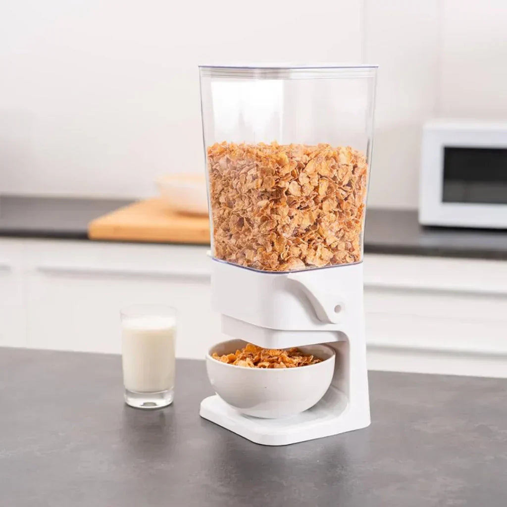 Distributeur de Céréales Blanc | Stockage d’Aliments Secs